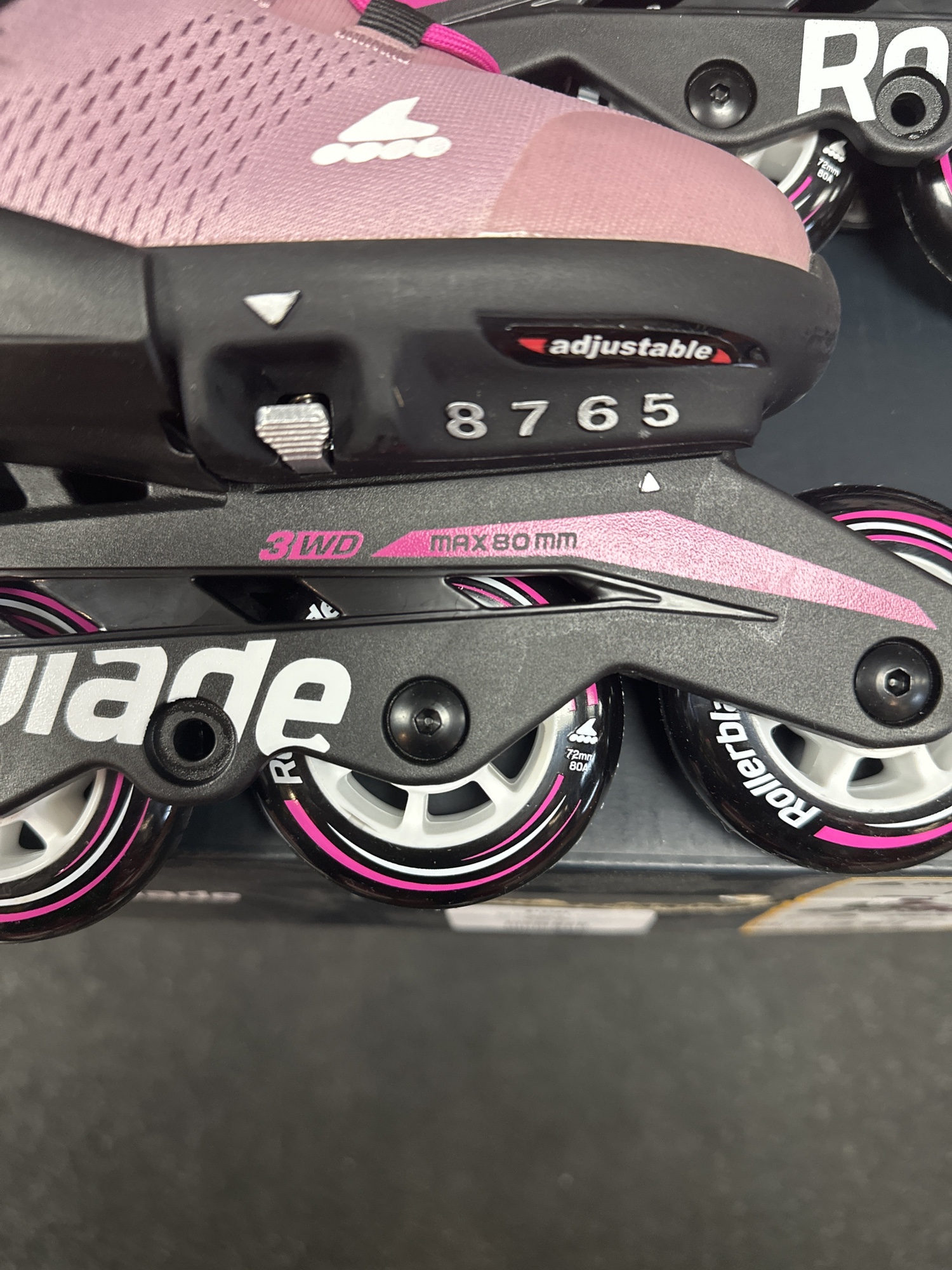 Adjustable Microblade rollerblades size 58 pink and white SidelineSwap
