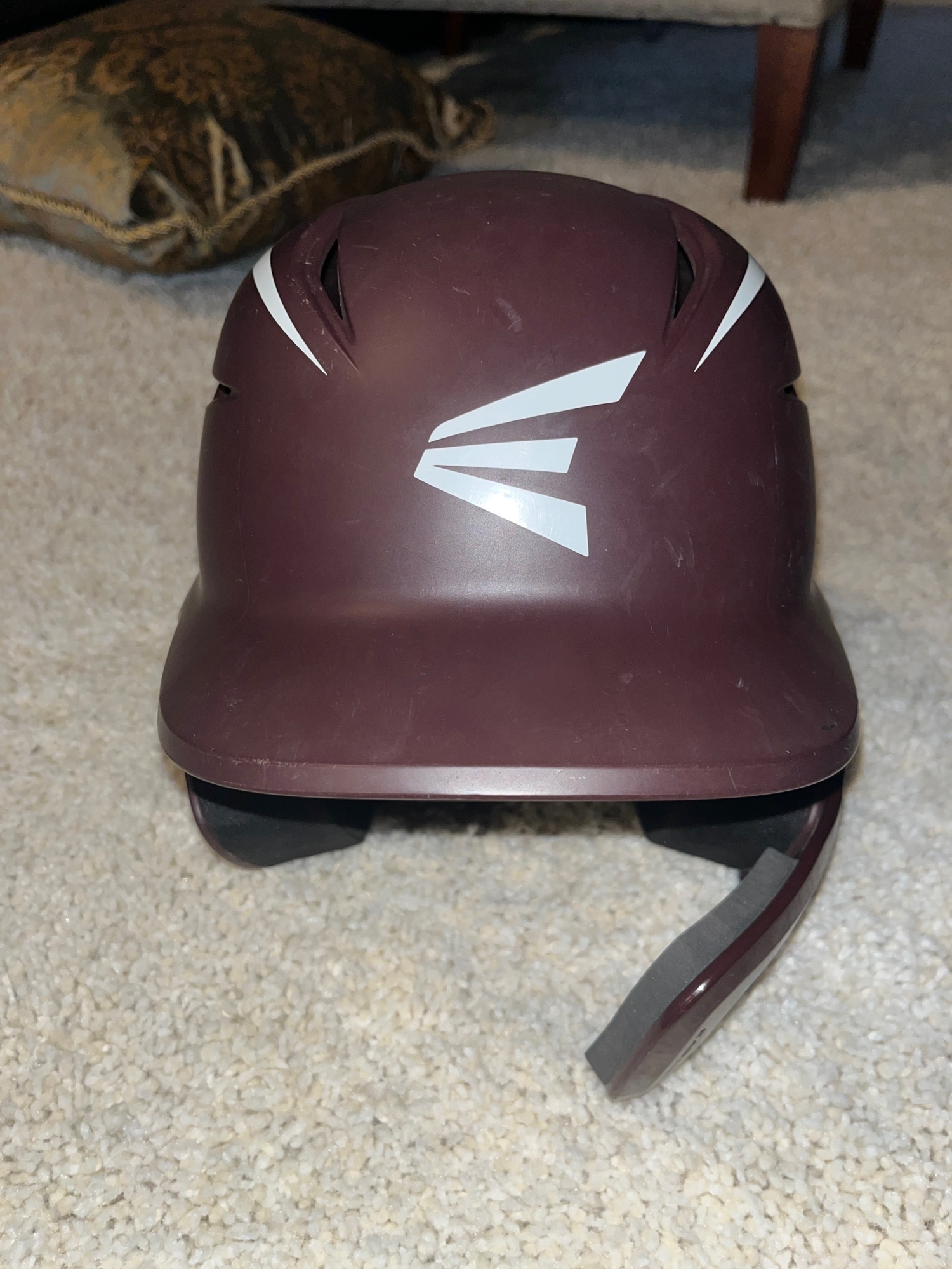 Easton Junior Elite X Batting Helmet W/Jaw Guard Matte Maroon Color