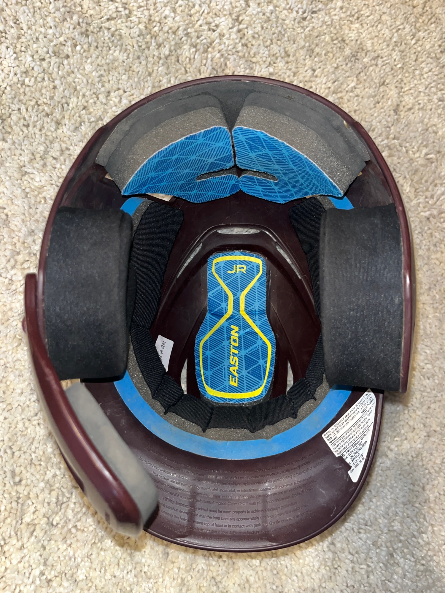 Easton Junior Elite X Batting Helmet W/Jaw Guard Matte Maroon Color