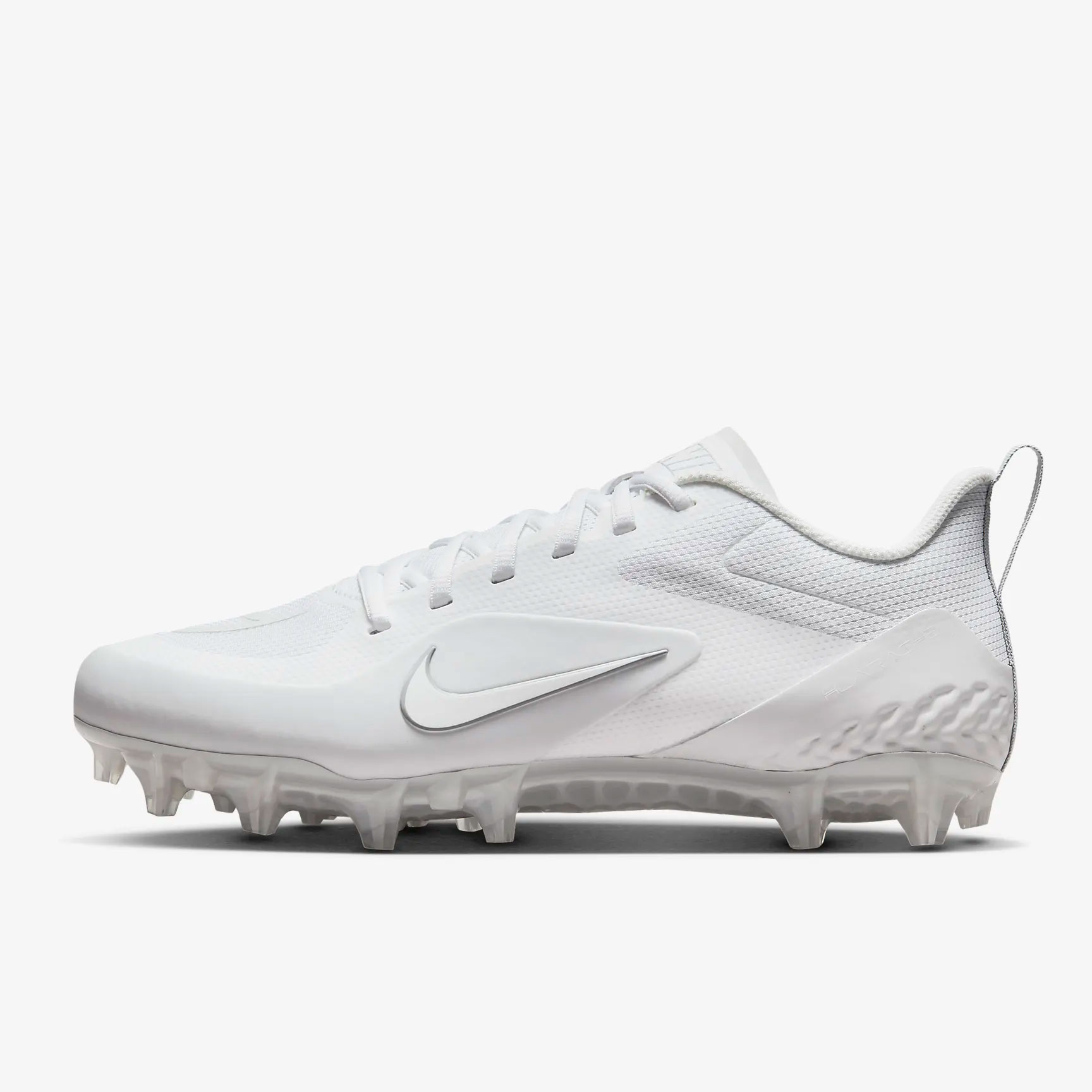 Nike React Alpha Huarache 8 Pro Lacrosse Molded Cleats White Silver