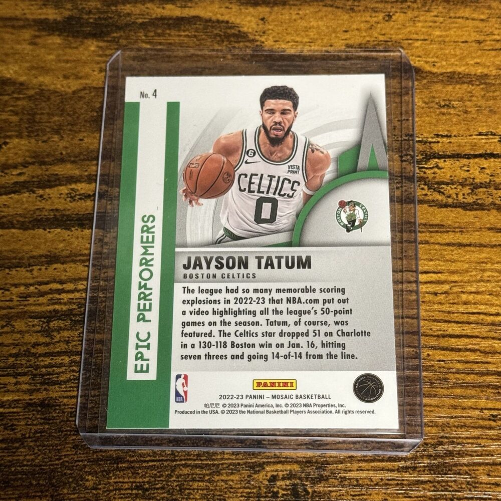 Jayson Tatum Boston Celtics 22-23 Mosaic NBA Basketball Epic