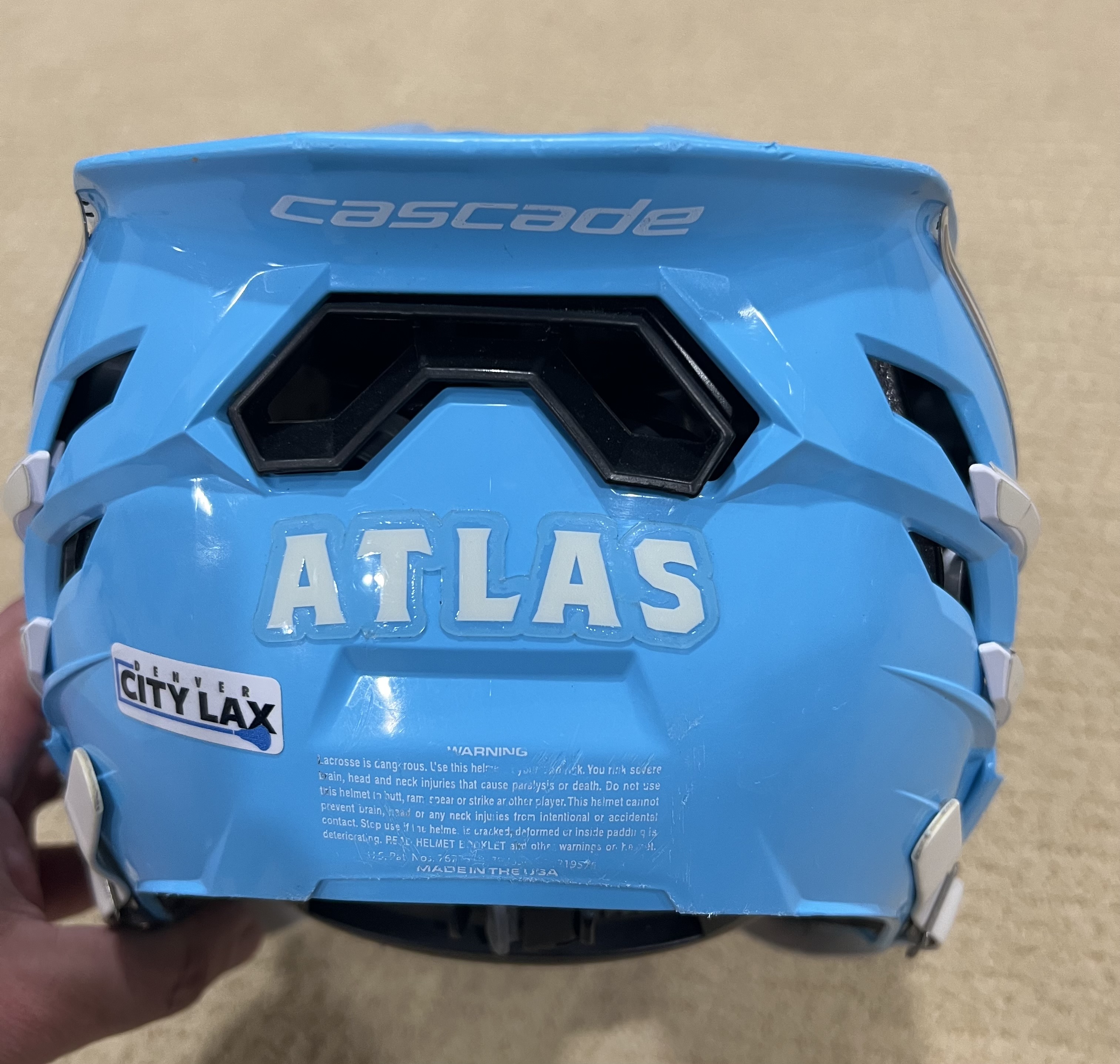 2021 PLL Season Game Used Atlas Lacrosse Club Cascade XRS Helmet
