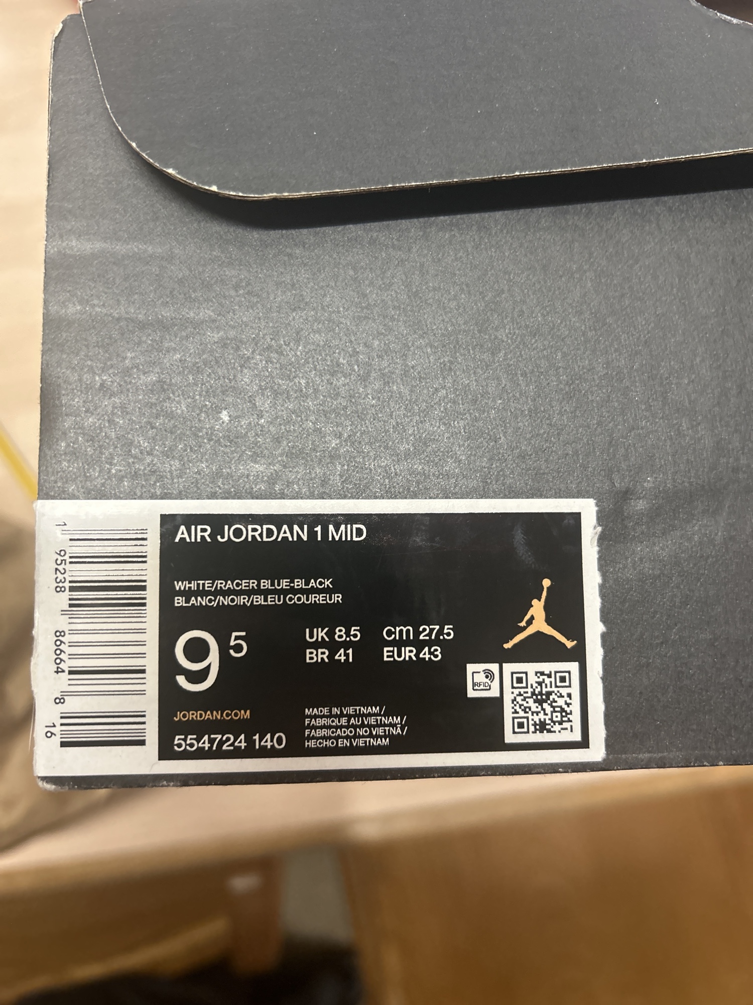 nike air jordan 1 mid white racer blue