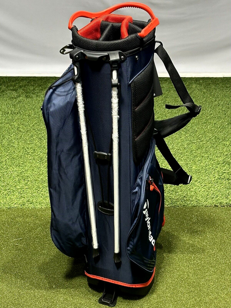 TaylorMade 2023 Pro Stand Carry 8Way Golf Bag Navy/Red w/ Rain Hood
