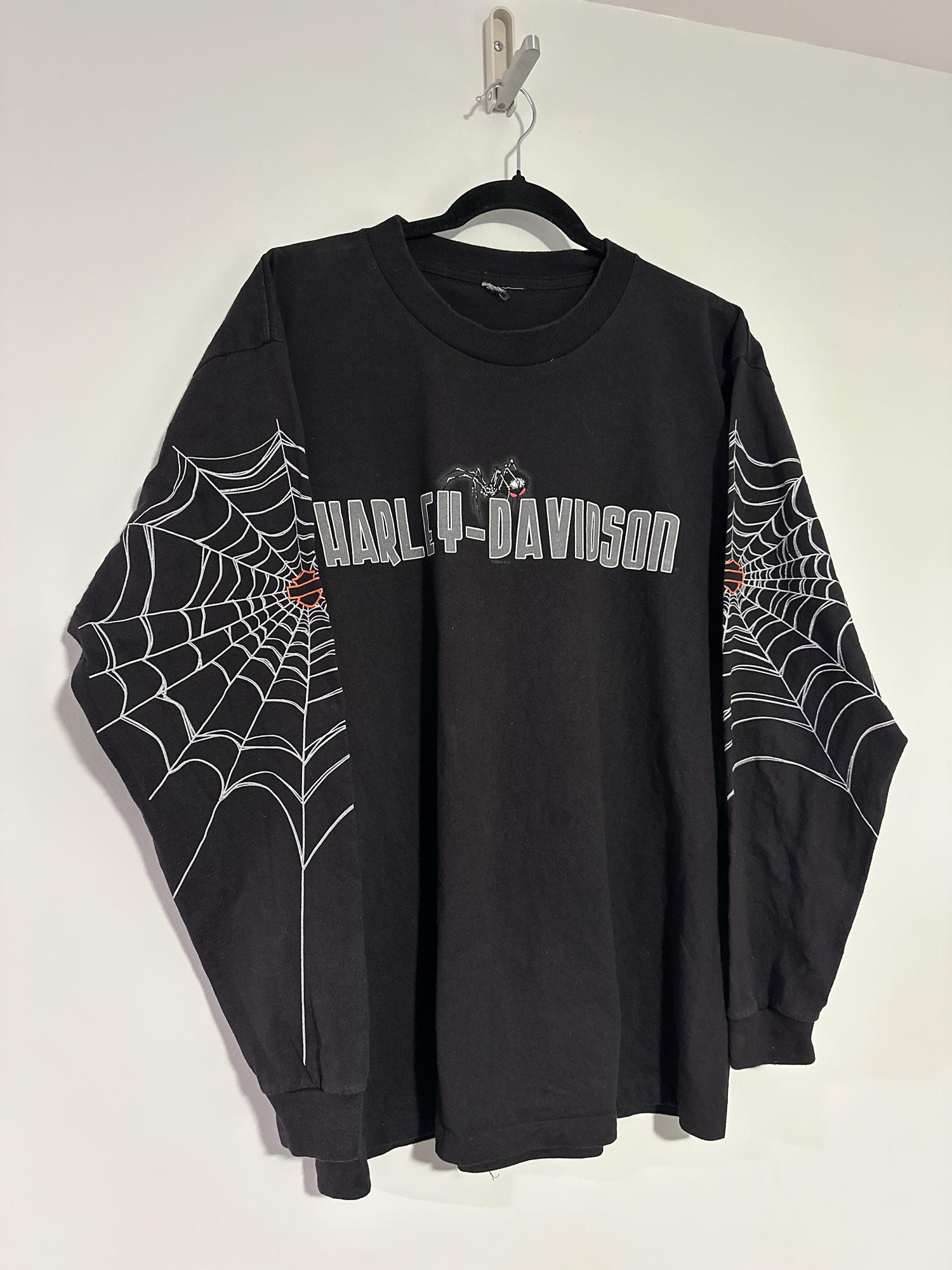 Rare Vintage 2000s Harley Davidson Spiderweb Long Sleeve