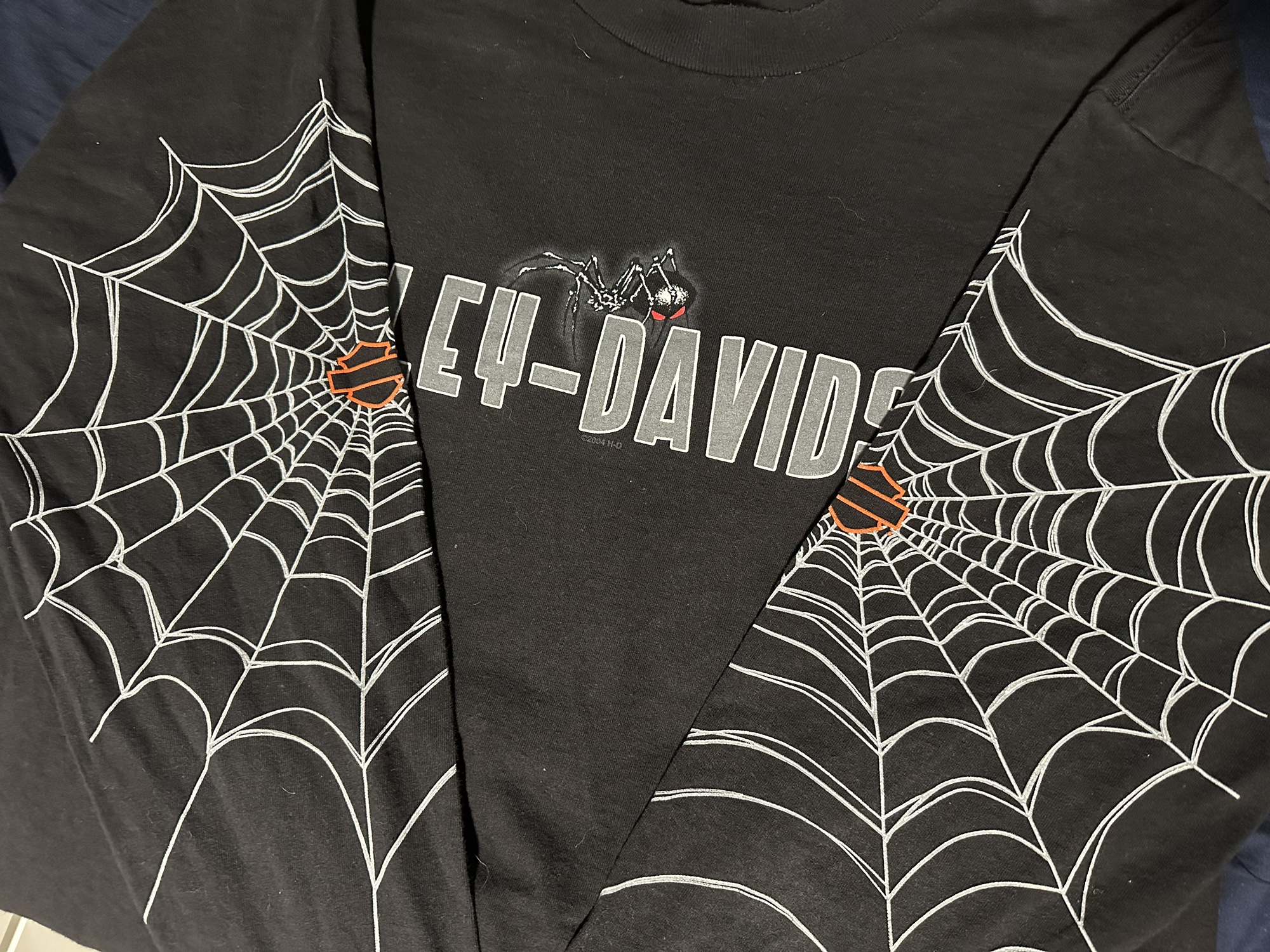 Rare Vintage 2000s Harley Davidson Spiderweb Long Sleeve