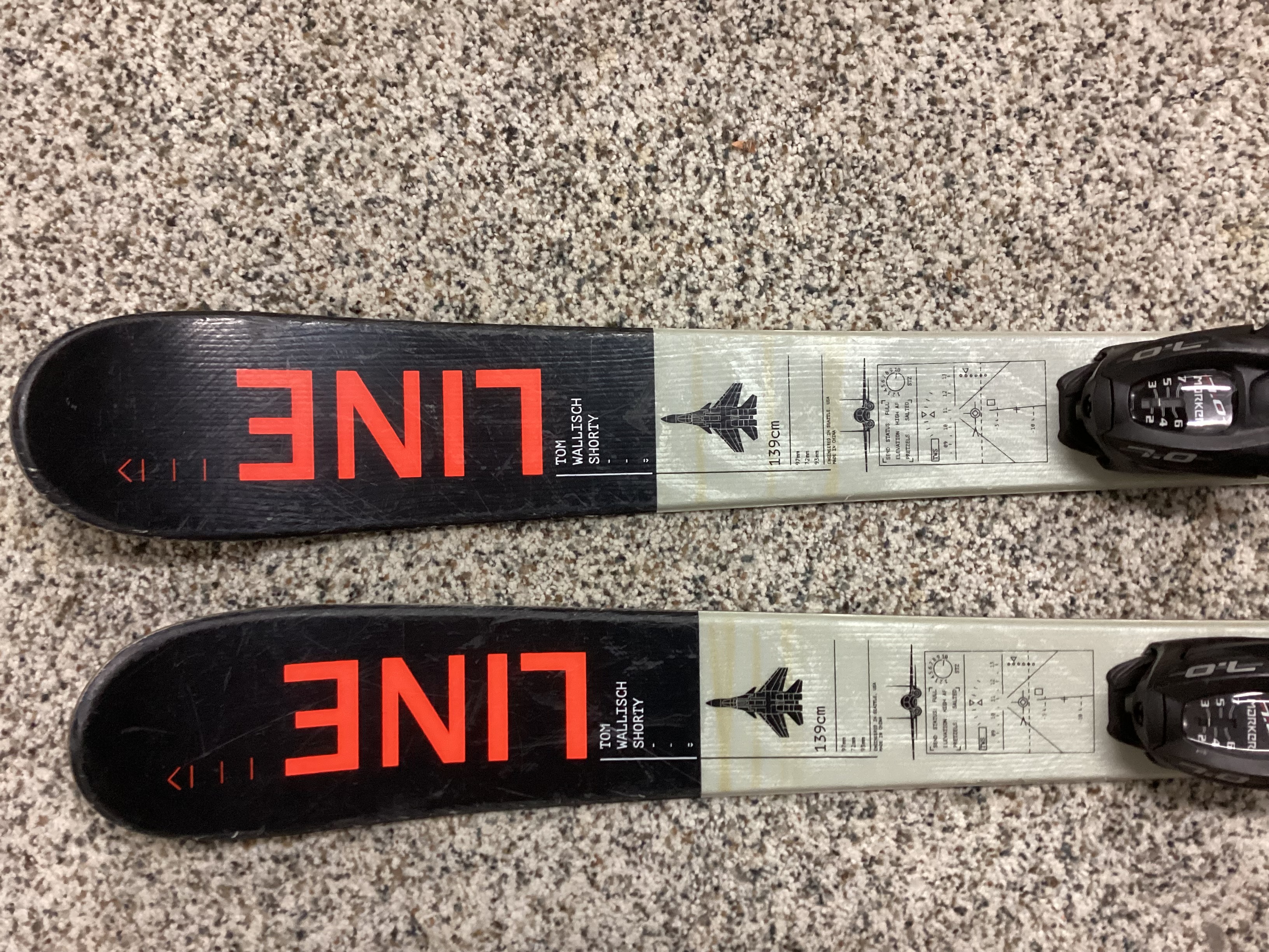 Used Line 139 cm Park Tom Wallisch Shorty Youth Skis With Bindings