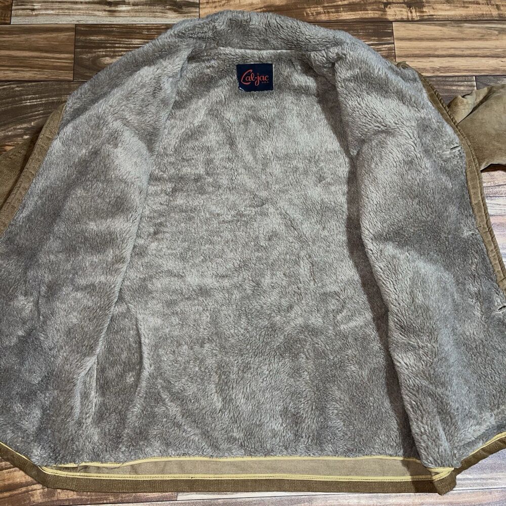 Vintage Cal-Jac Men's Large Sherpa Lined Corduroy Button Up Jacket