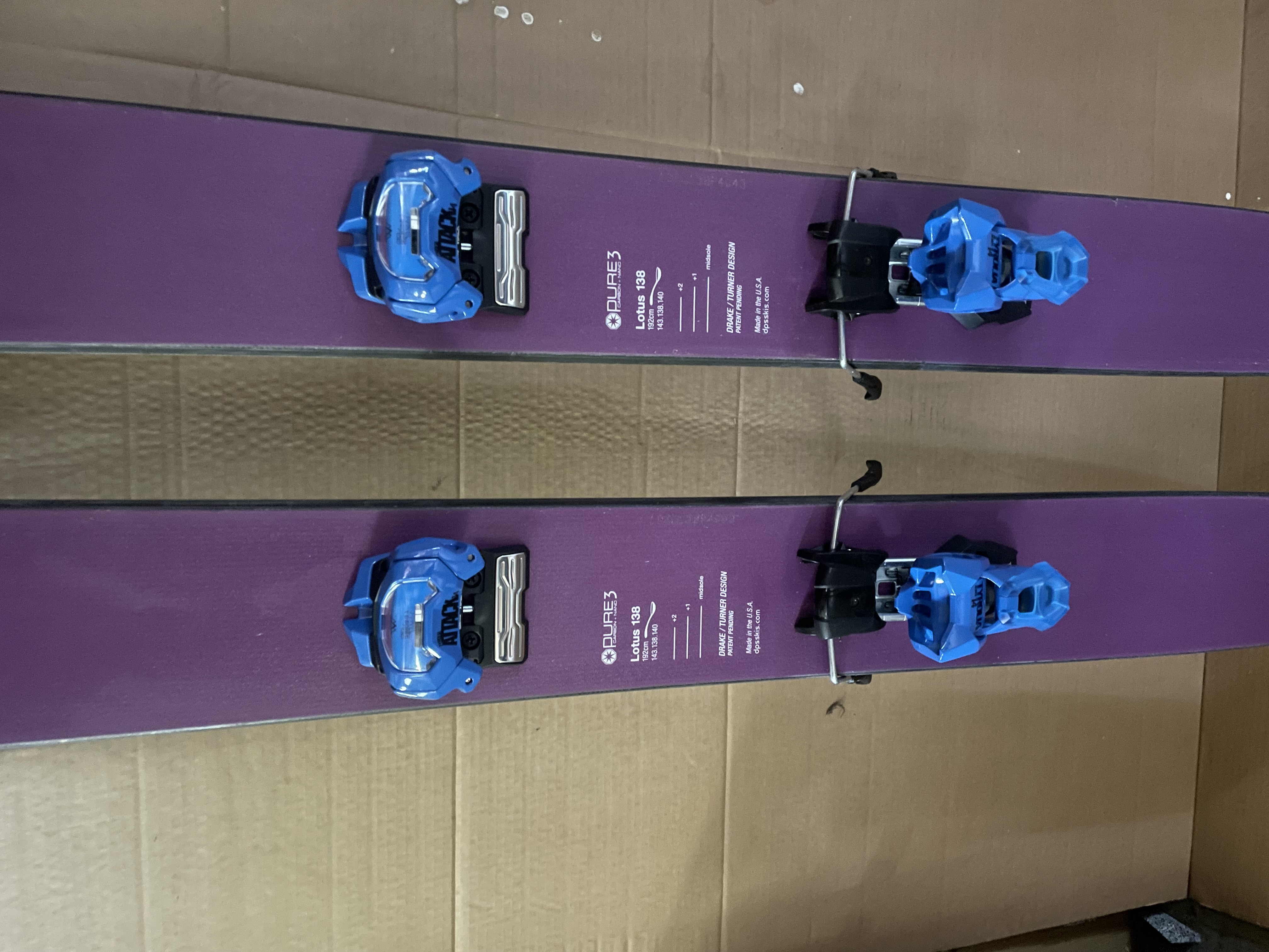 DPS Lotus 138 Spoon Pure3 Skis With Bindings Max Din 14 (Used