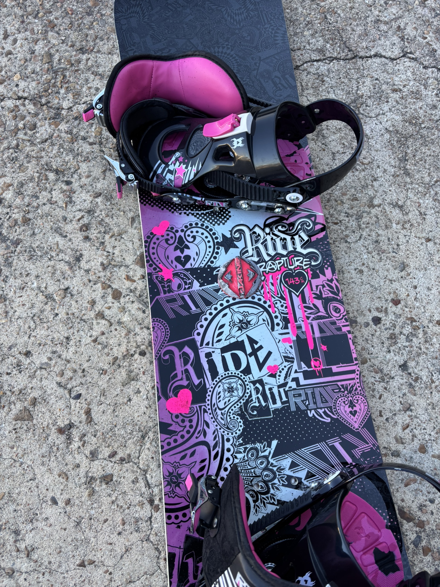 Women's Ride Rapture Snowboard Powder With Bindings Medium Flex
