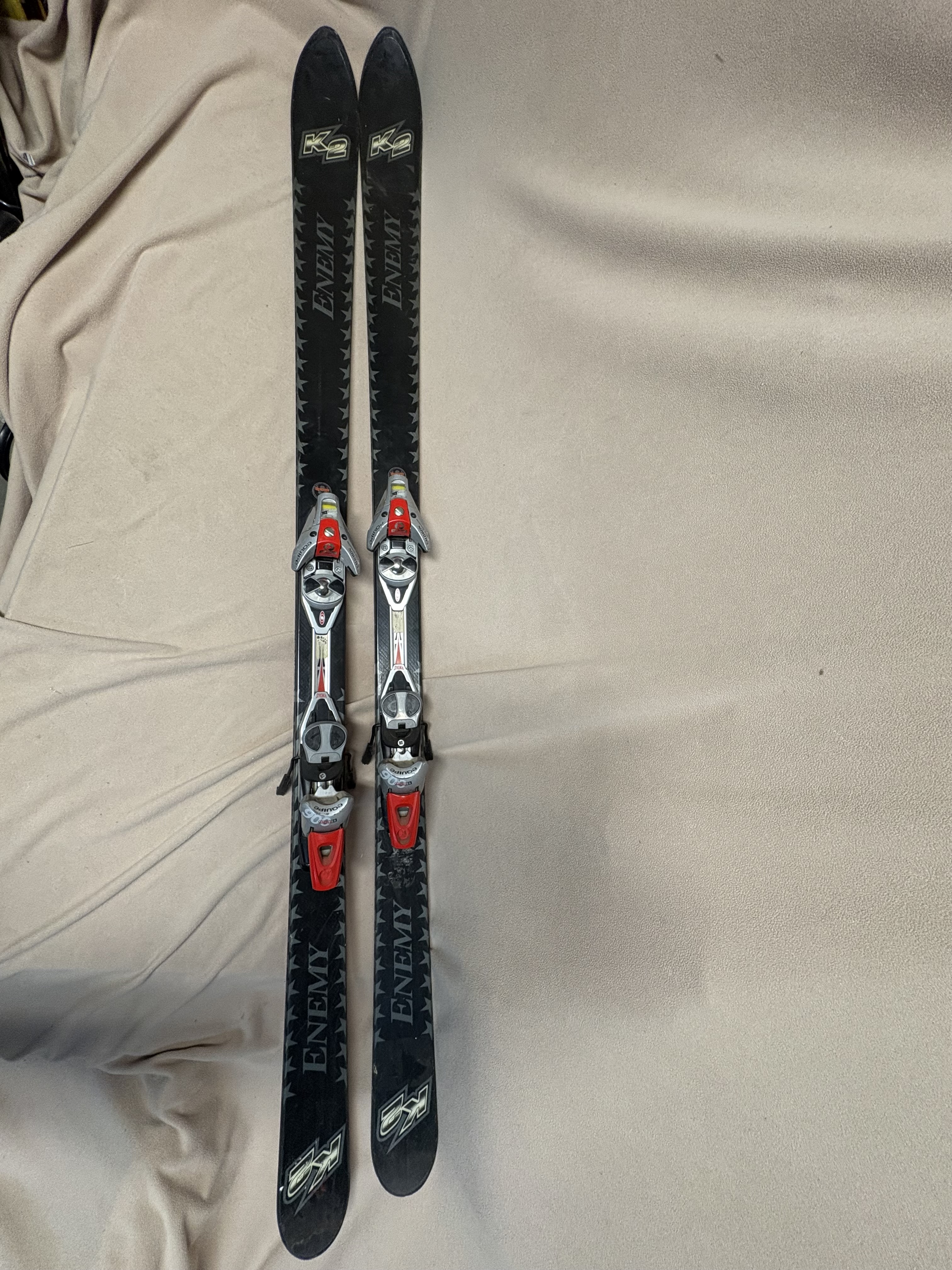 Unisex All Mountain 183 cm K2 Enemy Skis With Bindings (Used