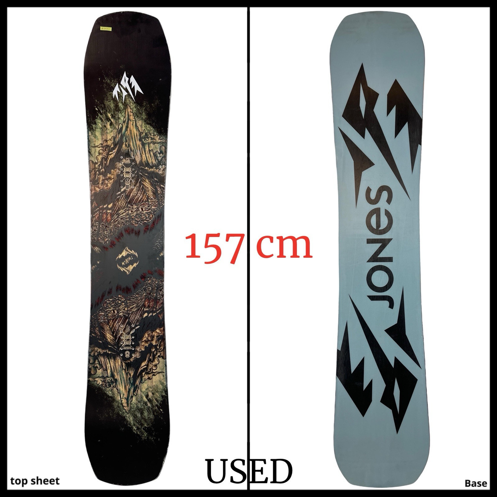 Jones ジョーンズ Ultra Mountain Twin 157 Jones Ultra Mountain Twin Snowboard 2020 Grey Black 157