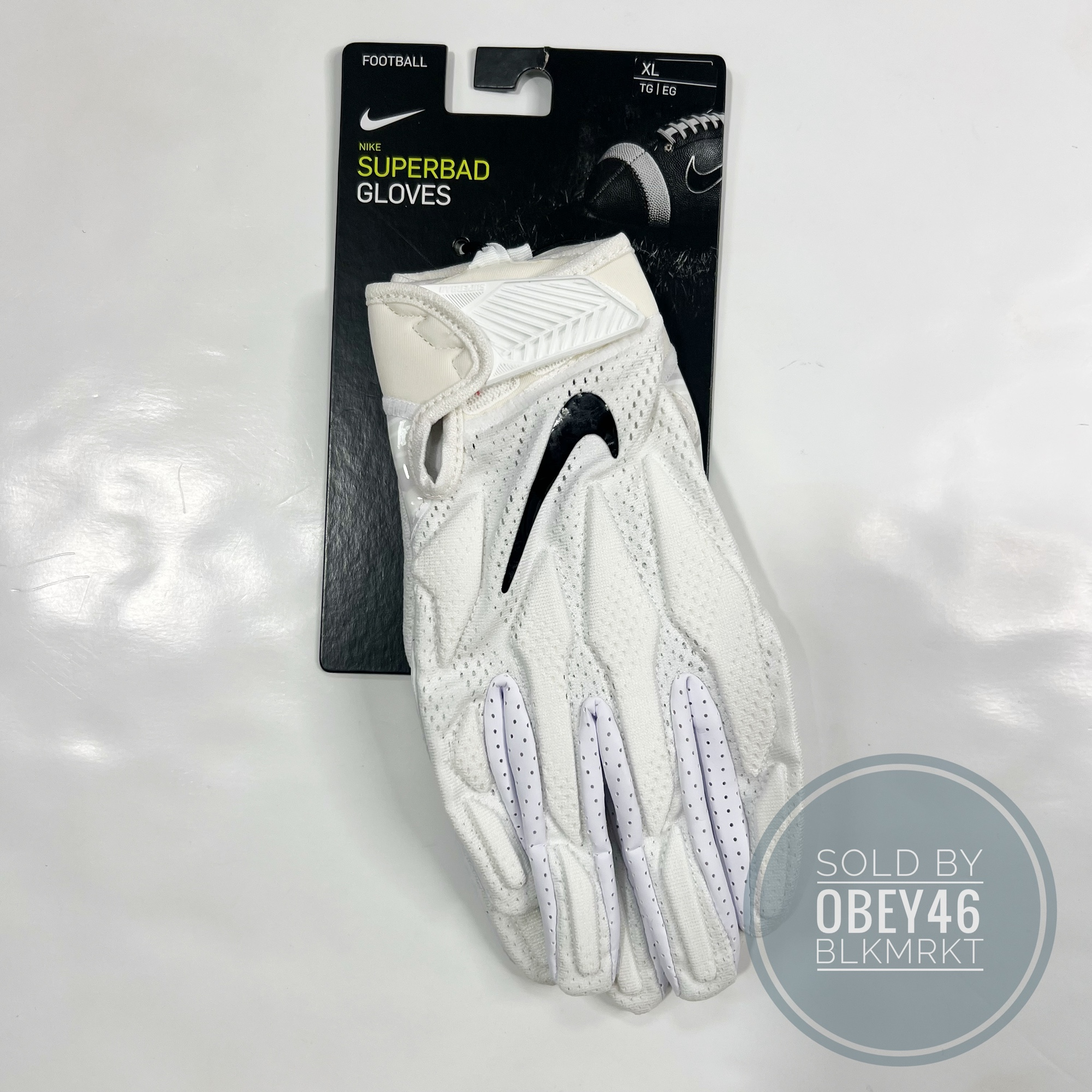 Men's Nike Superbad Football Gloves Lime Green XL
