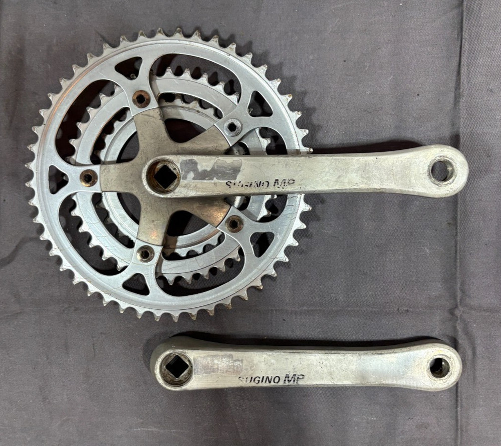 SUGINO RT 165mm 50／39T Vintage Sugino GT 165mm Crankset 52/39t Chainrings & Guard