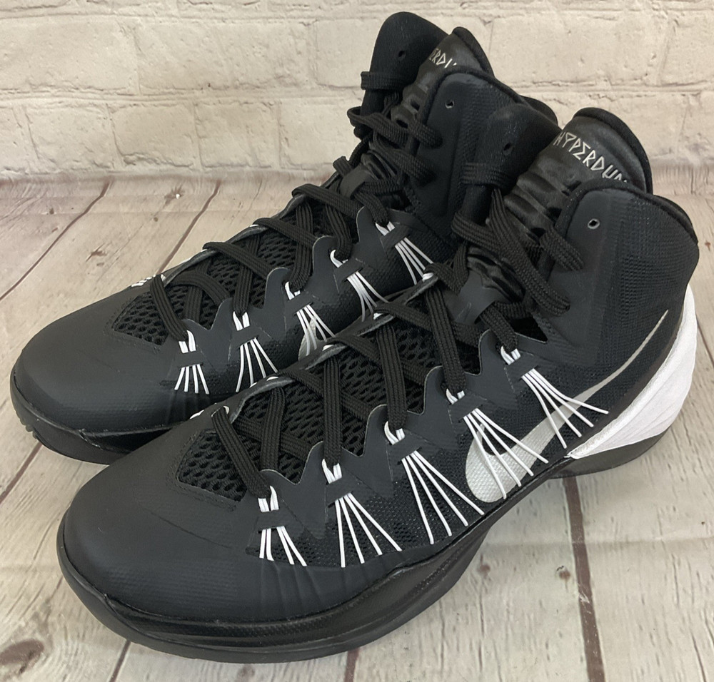 Nike Women`s Hyperdunk 2013 TB Basketball Shoes Color Black Silver White US 10.5, image size:1000x956