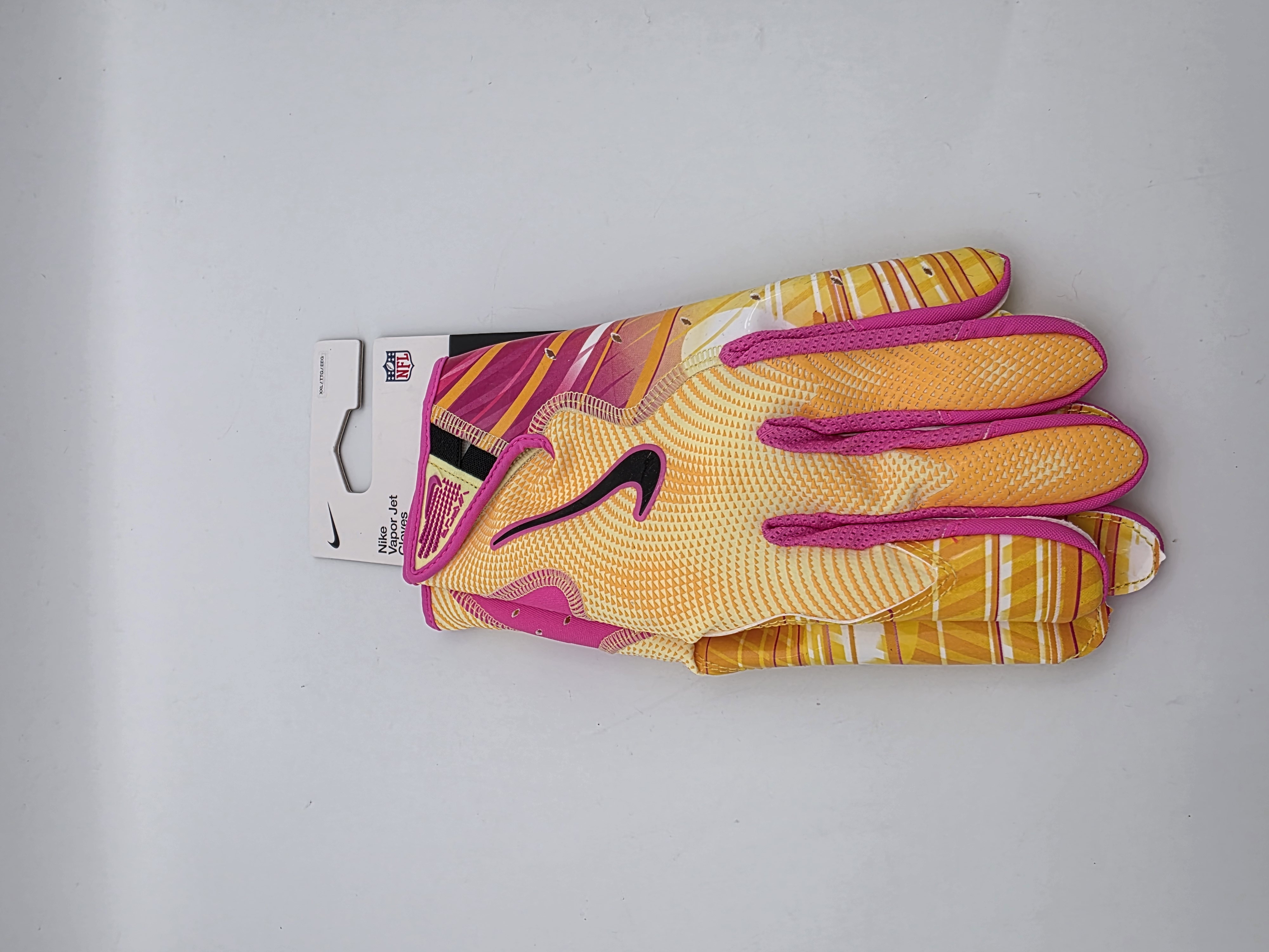 Nike Vapor Jet 8.0 Football Gloves Lazer Orange Pink Size