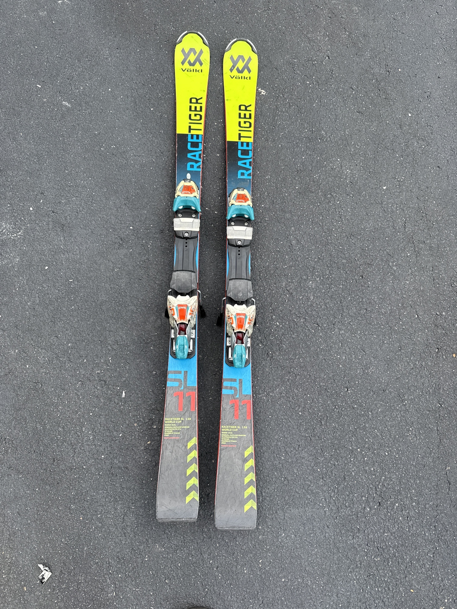 Volkl Racetiger SL 138 cm Racing Skis With Marker Race 10
