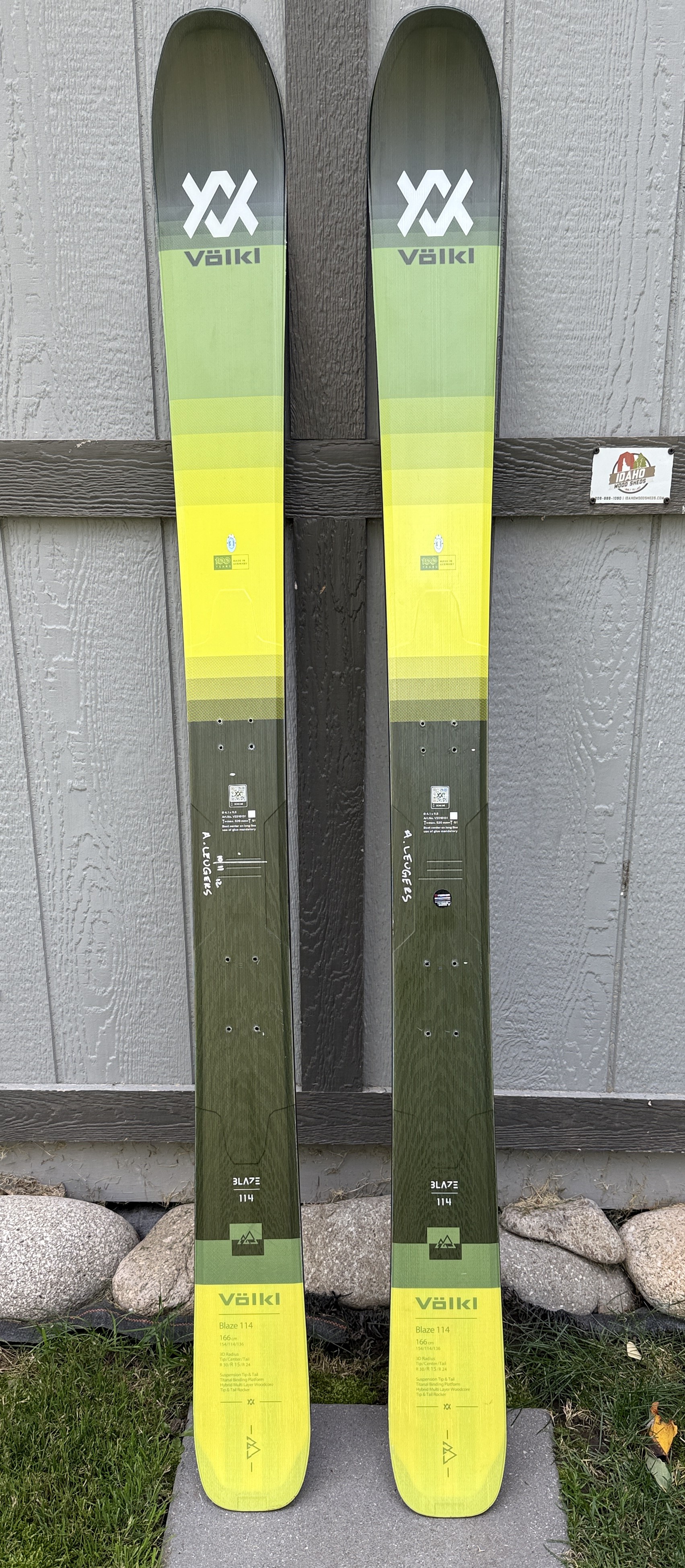 2024 Volkl 166 cm Powder Blaze 114 Skis Without Bindings