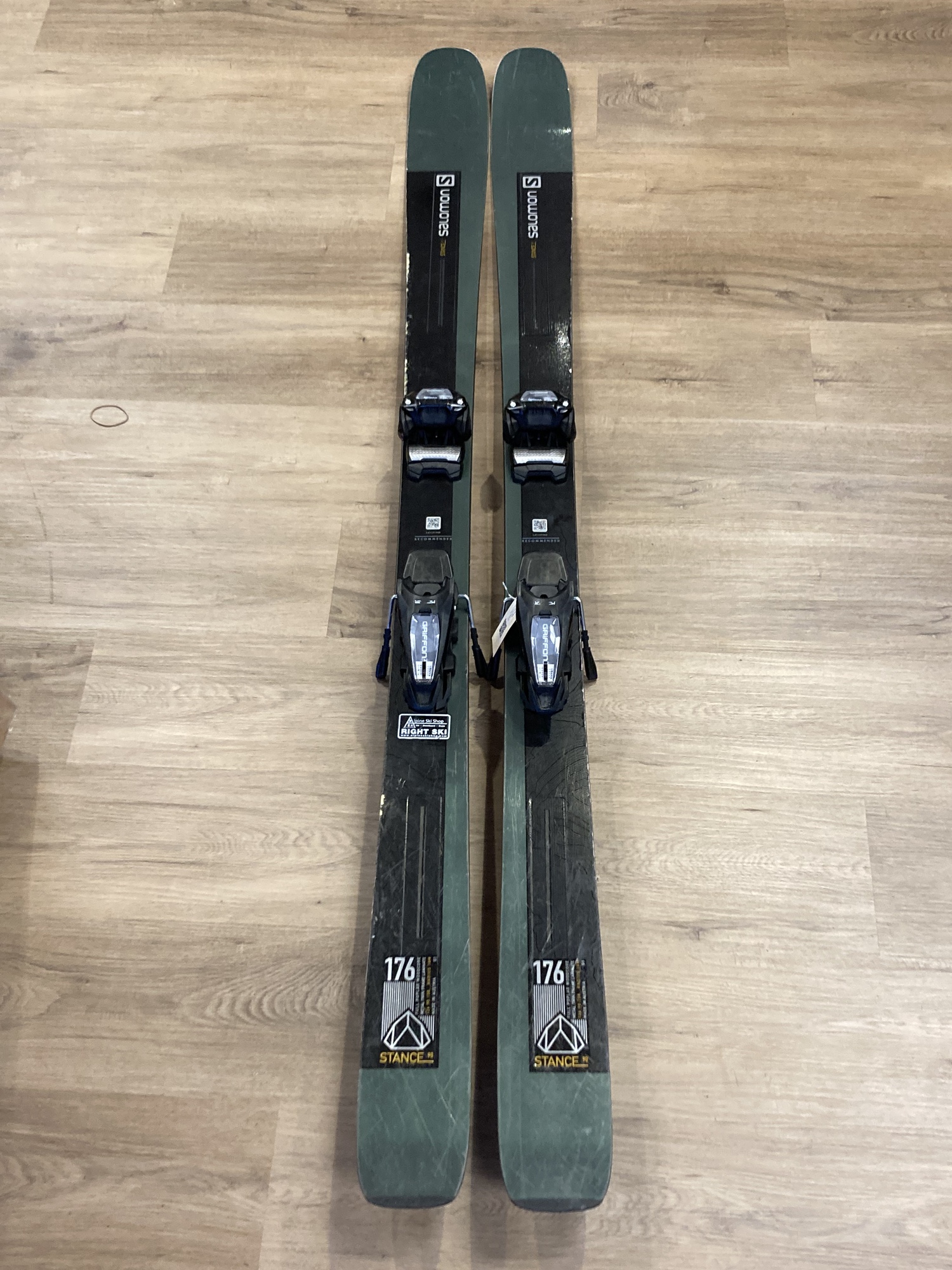 Used 2021 Salomon QST Blank skis w/ Marker Griffon 13 bindings