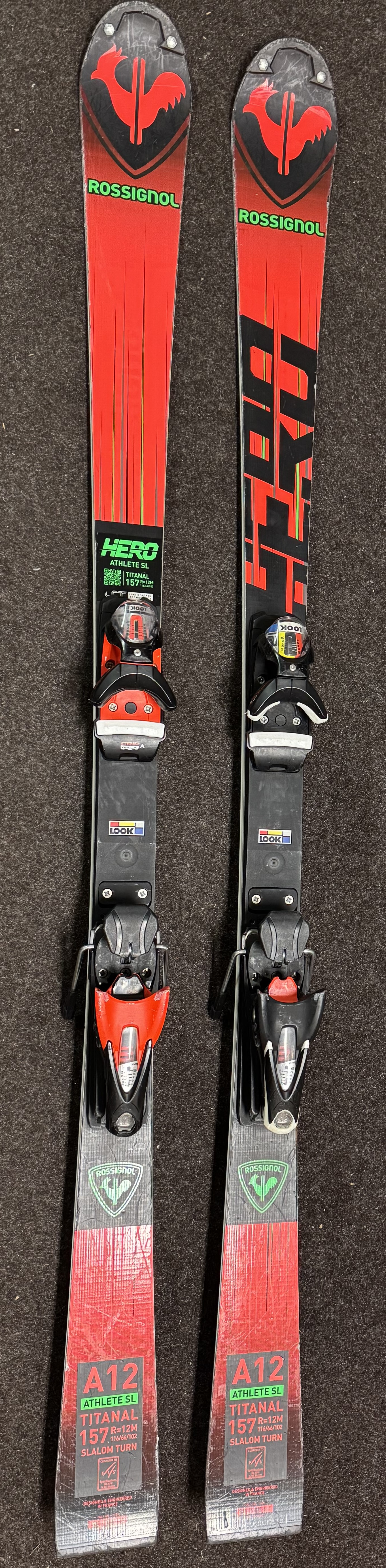 157 cm Rossignol HERO ATHLETE FIS SL Skis With Look SPX12 Bindings