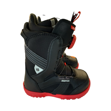 Used Burton ZIPLINE Boys Snowboard Boots Black Junior 04 10299