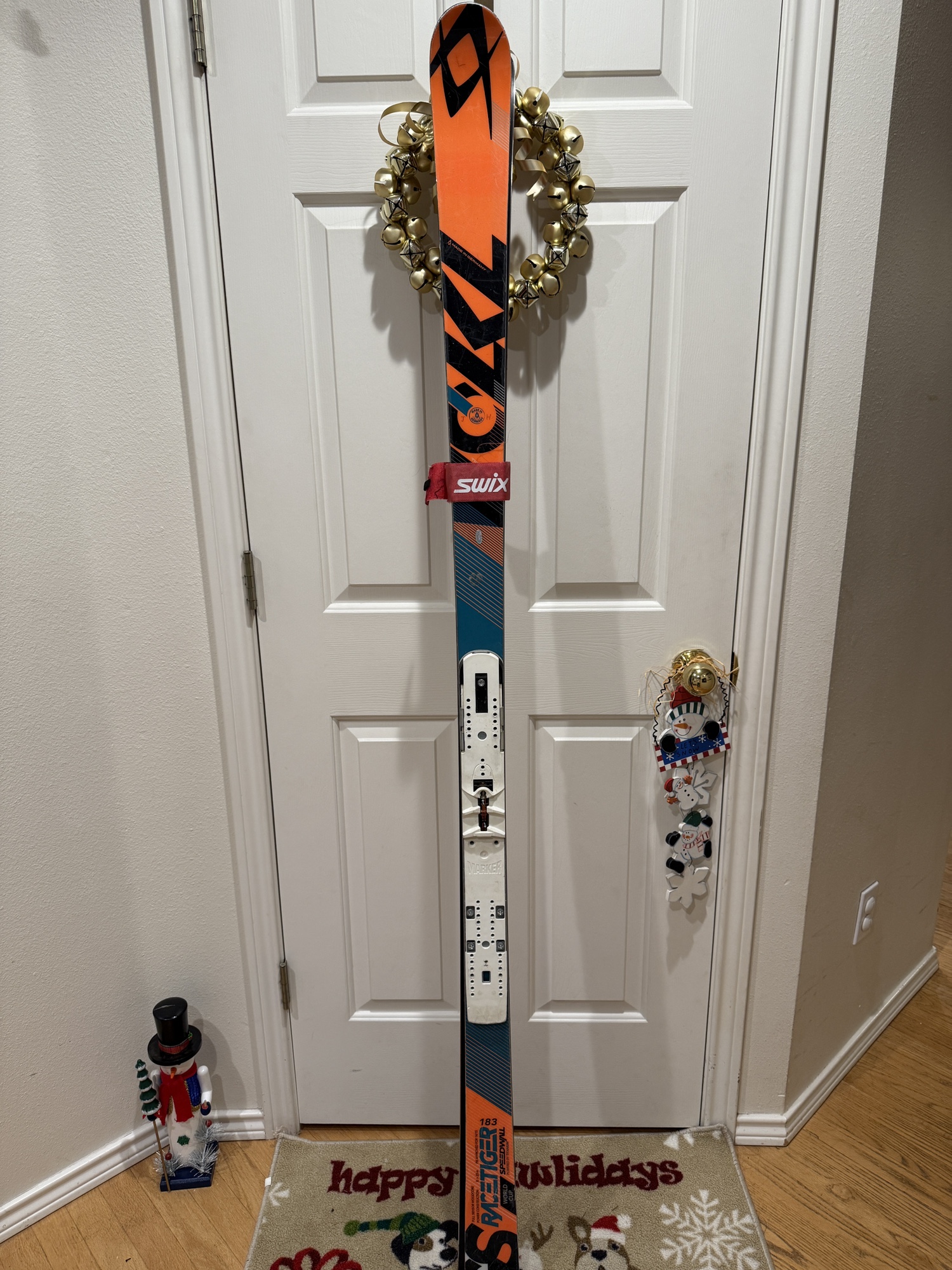 Volkl 145 cm Racing Racetiger SL Skis With Bindings Max Din 10