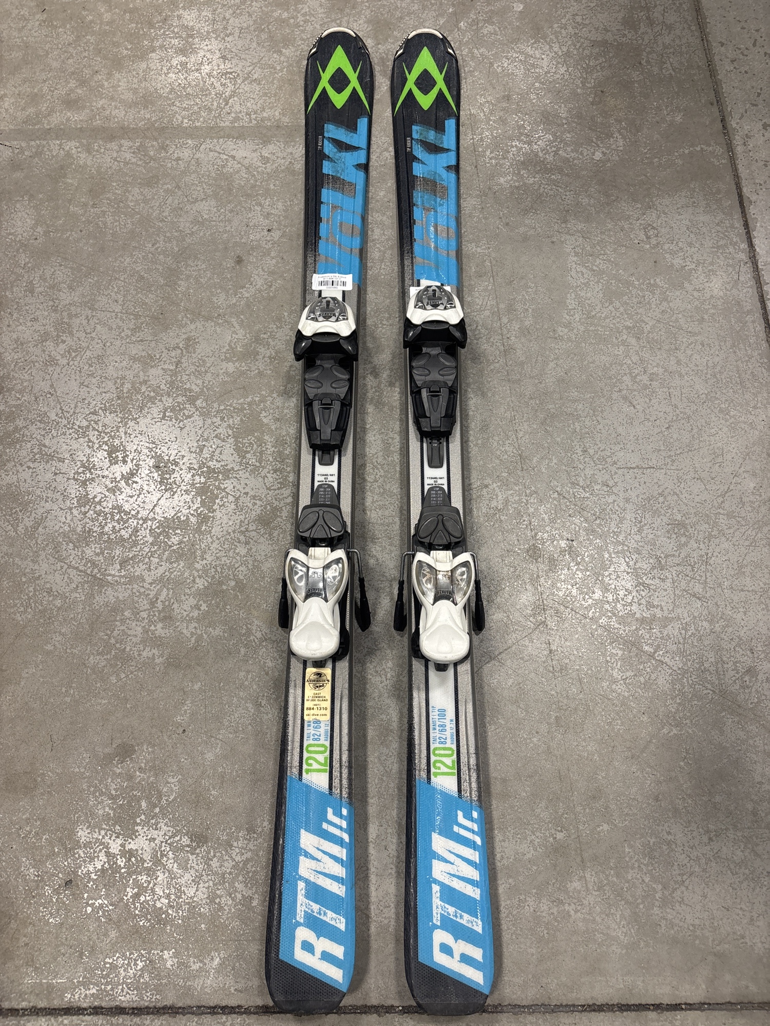 Volkl RTM Jr 120 cm Skis With Marker 4.5 Bindings (Used