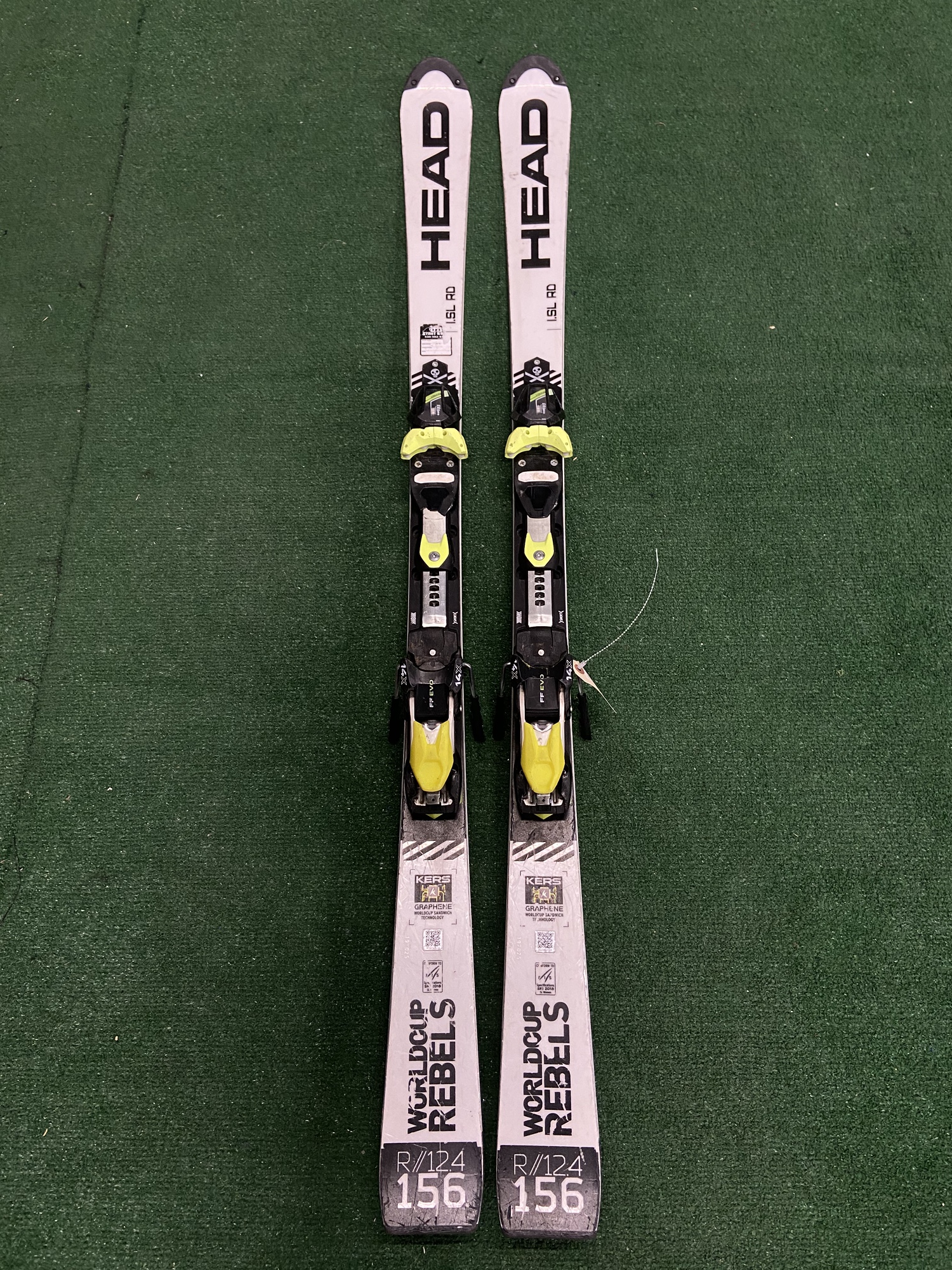 Used HEAD 165 cm Racing World Cup Rebels i.SL RD Skis With Tyrolia